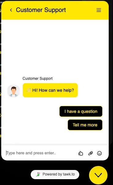 Betx support chat window in Telegram