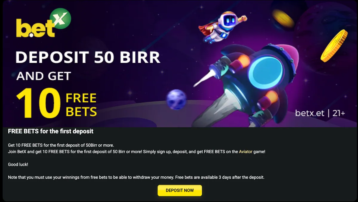 First deposit bonus offer on the Betx promotions page
