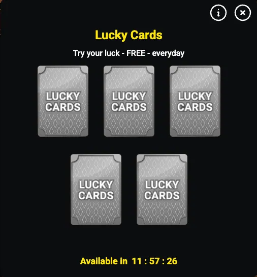 Lucky Cards instant game in the Betx casino